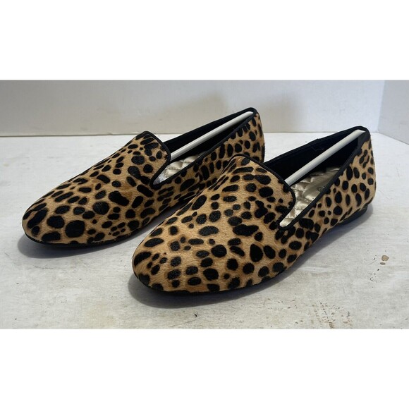 BIRDIES The Starling in Cheetah Womens 5 shoes Slipper Flat Loafer Calf Hair NIB - Picture 7 of 13